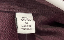 Load image into Gallery viewer, Calvin Klein Mens Burgundy Long Sleeve Dress Shirt Size M 15.5 32/33 With Tag

