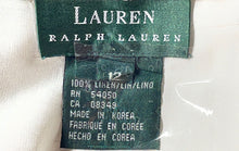 Load image into Gallery viewer, Lauren Ralph Lauren Womens Off White Striped Linen Pleated Ankle Pants Size 12
