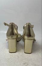 Load image into Gallery viewer, Nine West Womens Allha Gold Tone High Block Ankle Strap Heels Size 8.5M
