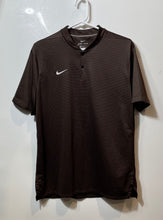 Load image into Gallery viewer, Nike Mens Dri-Fit Brown Short Sleeve Henley Neck Golf Polo Shirt Size Medium
