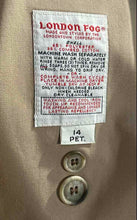 Load image into Gallery viewer, London Fog Mens Beige Blue Brown Long Sleeve Trench Coat Size 14
