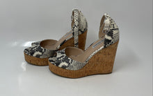 Load image into Gallery viewer, Steve Madden Womens Beige Animal Print Leather Wedge Slingback Sandals Size 5.5
