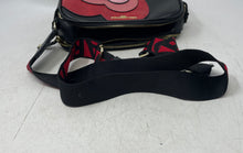 Load image into Gallery viewer, Karl Lagerfeld Womens Black Red Heart Print Leather Zipper Crossbody Bag
