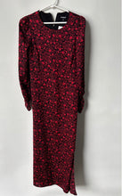 Load image into Gallery viewer, Express Womens Red And Black Floral Long Sleeve Midi Shift Dress Size S
