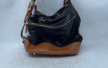 Load image into Gallery viewer, Valentina Womens Black Brown Leather Adjustable Strap Shoulder Bucket Bag
