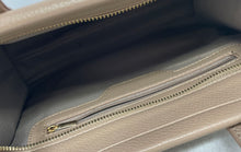 Load image into Gallery viewer, Womens Brown Embossed Faux Leather Bottom Studs Zipper Medium Small Tote Bag
