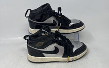 Load image into Gallery viewer, Nike Boys Air Jordan 1 Mid SE Black Gray Leather Sneakers Shoes Size 2Y
