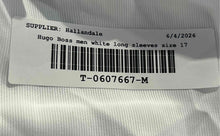 Load image into Gallery viewer, Hugo Boss Mens White Long Sleeve Collared Sharp Fit Dress Shirt Size 17 36/37
