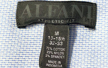 Load image into Gallery viewer, Alfani Mens Blue Long Sleeve Collared Athletic Fit Button Front Dress Shirt Sz M
