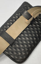 Load image into Gallery viewer, Vince Camuto Womens Black Gray Quilted Leather Adjustable Strap Fanny Pack Bag
