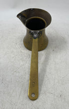 Load image into Gallery viewer, Vintage Brass Mini Jar Long Handle Marked Metalware Kitchen Coffee Pot
