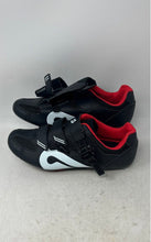 Load image into Gallery viewer, Peloton Mens White Red Black Leather Hook And Loop Cycling Shoes Size 43
