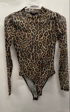 Load image into Gallery viewer, Forever 21 Womens Brown Leopard Print Long Sleeve Bodysuit Blouse Top Size M
