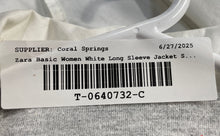 Load image into Gallery viewer, Zara Basic Womens White Cotton Belted Long Sleeve Full-Zip Utility Jacket Sz XS
