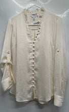 Load image into Gallery viewer, Express Womens White Slim Fit Long Sleeve Blouse Top Size Medium
