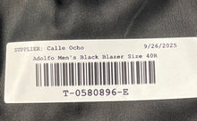 Load image into Gallery viewer, Adolfo Mens Black Wool Long Sleeve Notch Lapel Lined Two-Button Blazer Size 40R
