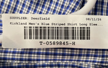 Load image into Gallery viewer, Kirkland Signature Mens Blue Plaid Long Sleeve Dress Shirt Size 17 With Tag
