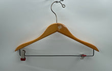 Load image into Gallery viewer, Lot Of 2 Pcs Setwell Beige Silver-Tone Wooden Clothes Hangers
