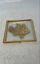 Load image into Gallery viewer, Zhu Bingren Glass Gold-Tone Burning Sunflower Bouquet Portrait Floating Frame
