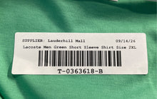 Load image into Gallery viewer, Lacoste Mens Green Cotton Short Sleeve Collared Regular Fit Polo Shirt Size 2XL
