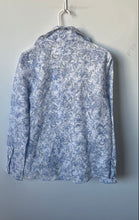 Load image into Gallery viewer, Zara Womens White Blue Floral Long Sleeve Regular Fit Button-Up Shirt Size M
