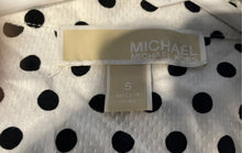 Load image into Gallery viewer, Michael Kors Womens Black And White Polka Dot Long Sleeve Mini Dress Size S
