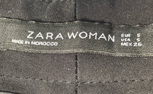 Load image into Gallery viewer, Zara Womens Black Flat Front Slash Pockets Straight Leg Dress Pants Size Small
