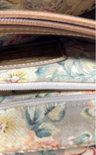Load image into Gallery viewer, Fossil Womens Beige Brown Woven Raffia Leather Trim Flap Crossbody Bag
