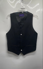 Load image into Gallery viewer, Statement Mens Black Sleeveless Single-Breasted Button Front Suit Vest Size 38R
