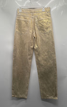 Load image into Gallery viewer, Zara Womens Gold Metallic Cotton Pockets Boyfriend Jeans Size 4
