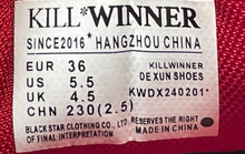 Load image into Gallery viewer, Killwinner Mens Red White Low Top Lace-Up Training Sneaker Shoes Size 5.5
