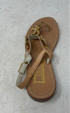 Load image into Gallery viewer, Taj By Sabrina Grippi Womens Brown Star Embossed Open Toe Thong Sandals Size 36
