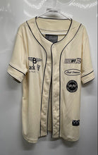 Load image into Gallery viewer, Trademark Brooklyn Cloth Mens Beige Short Sleeve Baseball Jersey Size L
