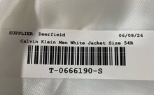 Load image into Gallery viewer, Calvin Klein Mens White Long Sleeve Notch Lapel Two-Button Blazer Sz 54R W/ Tags

