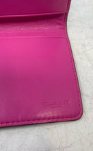 Load image into Gallery viewer, Coach Womens Pink Brown Signature Print Inner Divider Flap Bifold Wallet
