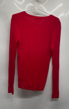 Load image into Gallery viewer, Tommy Hilfiger Womens Red Cotton Long Sleeve V-Neck Pullover Sweater Size M
