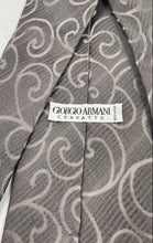Load image into Gallery viewer, Giorgio Armani Mens Gray Brown Printed Adjustable Formal Designer Tie
