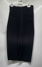 Load image into Gallery viewer, Bebe Womens Black Criss-Cross Waist Back Zip Straight &amp; Pencil Skirt Size XS
