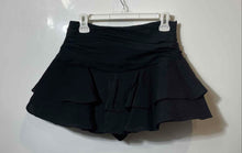 Load image into Gallery viewer, Zara Womens Black Side Zip Ruffle Layered Flounce Mini Skirt Size Medium
