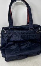 Load image into Gallery viewer, Lacoste Womens Blue Outer Pockets Zipper Double Handles Rectangular Shoulder Bag
