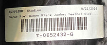Load image into Gallery viewer, Oscar Piel Womens Black Leather Full-Zip Jacket Size Medium Missing Belt
