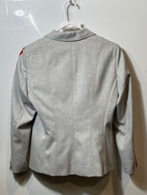 Load image into Gallery viewer, Hugo Boss Womens Gray Red Pockets Long Sleeve Two-Button Blazer Size 4
