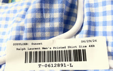 Load image into Gallery viewer, Polo Ralph Lauren Mens White Blue Check Printed Long Sleeve Button-Up Shirt 4XB
