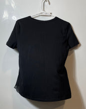 Load image into Gallery viewer, Zara Womens Black Short Sleeve Pleated Hem Crew Neck Blouse Top Size Small
