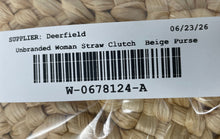 Load image into Gallery viewer, Unbranded Womens Beige Woven Straw Envelope Flap Clutch Purse
