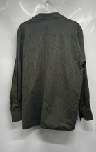 Load image into Gallery viewer, Perry Ellis Mens Green Striped Pointed Collar Long Sleeve Button-Up Shirt Size L

