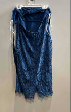 Load image into Gallery viewer, Lulus Womens Dark Blue Lace Back Zip Bodycon Dress Size Small With Tag
