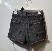Load image into Gallery viewer, Zara Womens Black Denim Distressed Flat Front Pockets Cut-Off Shorts Size 0
