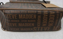 Load image into Gallery viewer, Steve Madden Womens Brown Logo Print Shoulder Strap Top Handle Handbag With Tags
