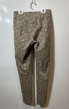 Load image into Gallery viewer, Zara Basic Womens Beige Black Snakeskin Printed Faux Leather Ankle Leggings Sz S
